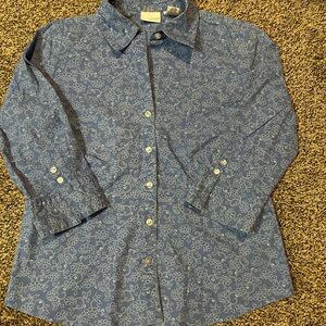 Blue Floral Button-Up Shirt